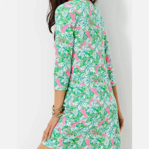 Lilly Pulitzer ChillyLillyNADINE DRESS Notch Neck UPF50+ Size XXL